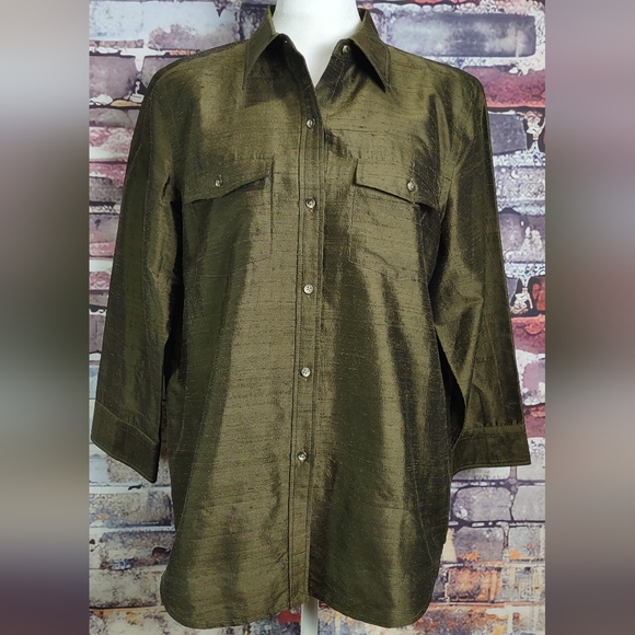 Ralph Lauren Silk Shantung Shirt/Pants Set - Picture 7 of 13